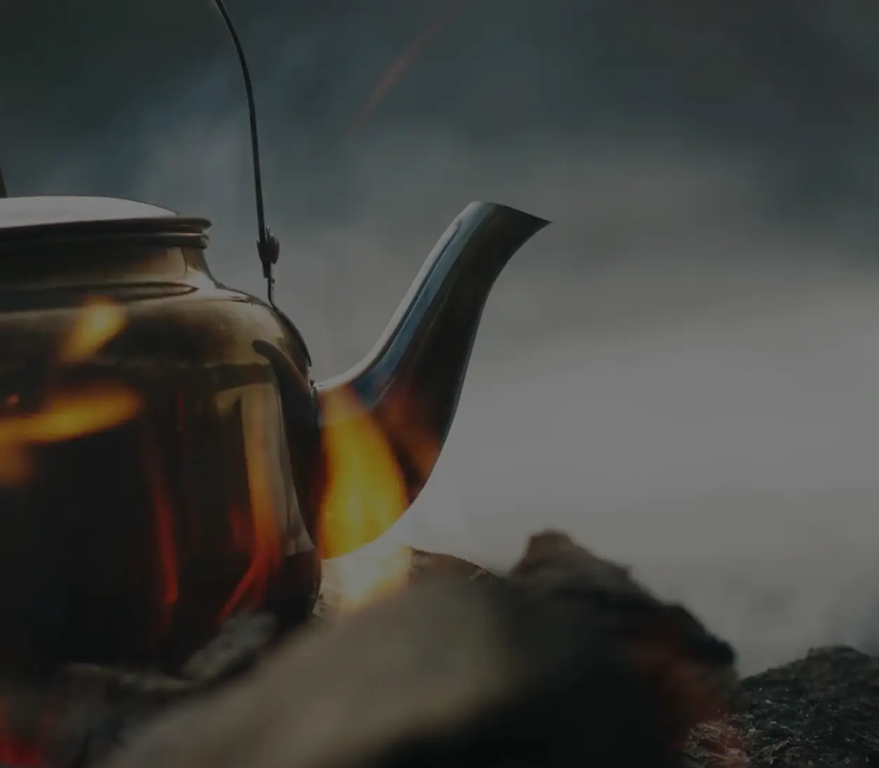 Teapot on fire