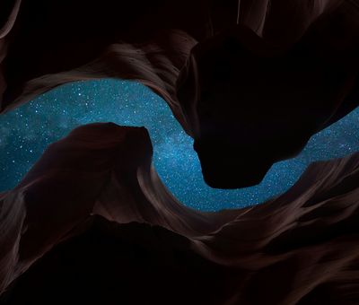 Canyon with stars.